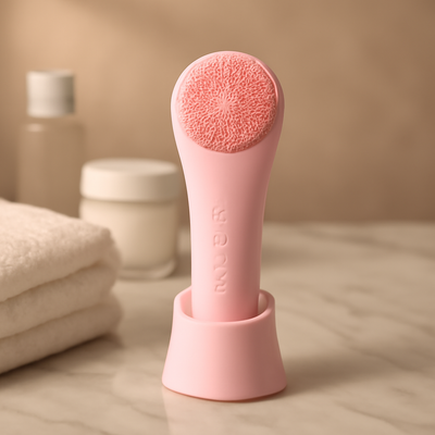 Silicone Face Cleansing Brush Facial Cleansing Brush Electric Facial Brush Vibration Heating - GlowPro Essentials 