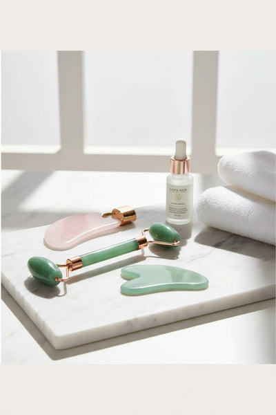 Gua Sha Sculpting Duo - Natural Resin Facial Massage Set - GlowPro Essentials 